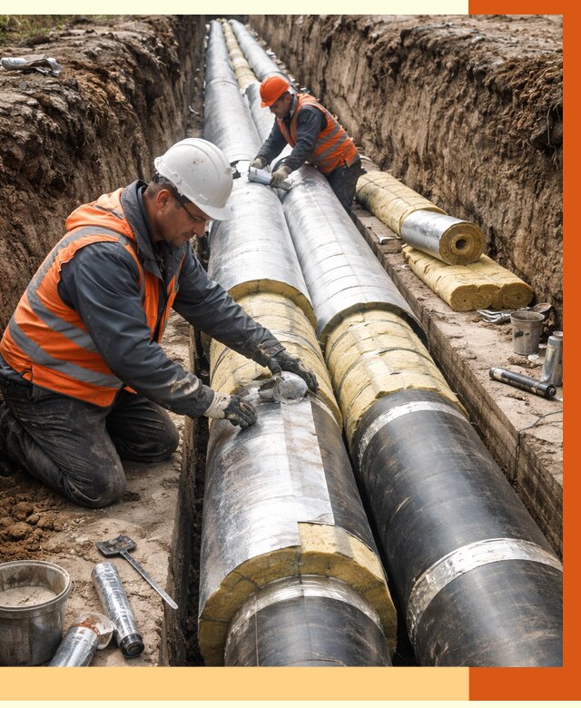 Утепление теплотрассы в Нижнем Тагиле от 4684 руб./м2 — ппу и комплексная изоляция | ТепломастерНжн